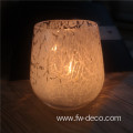 Warm family candlelight glass candle holder with pattern